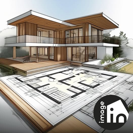 Villa contemporaine modélisée en 3D sur ses plans